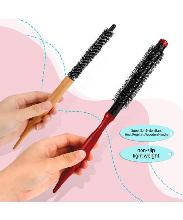 Buy 2-Piece Mini Round Brush Set | Professional Hairbrush & Mini Hair Dryer Brush for Thin Hair | Perfect for Ponytails & Beards | Red & Yellow - Buy Online on GoSupps.com