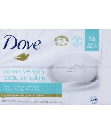 Dove Sensitive Skin Beauty Bar 3.73 oz - Unscented & Hypoallergenic 16 Pack - Buy Online on GoSupps.com