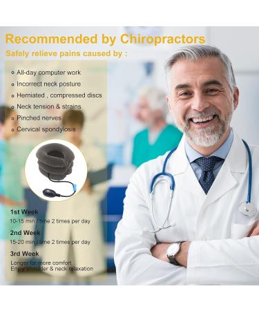 ShawFly Inflatable Cervical Traction Device & Collar Brace - Neck Pain Relief for Home/Office - Grey - Buy Online on GoSupps.com