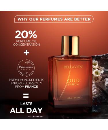 Be'llaVita Luxury OUD PARFUM Intense Unisex Perfume for Men & Women with Carnation Vanilla Cedarwood | Woody OrientalFragrance Scent 100Ml - Buy Online on GoSupps.com