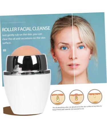 Beavorty 1pc Facial Oil Absorbing Ball Facial Massager Skin Care Tools Portable Massager Makeup Oil- Absorbing Volcanic Roller Oil Blotting Roller Facial Oil Control Roller Natural Roller 5x2.8cm White - Buy Online on GoSupps.com