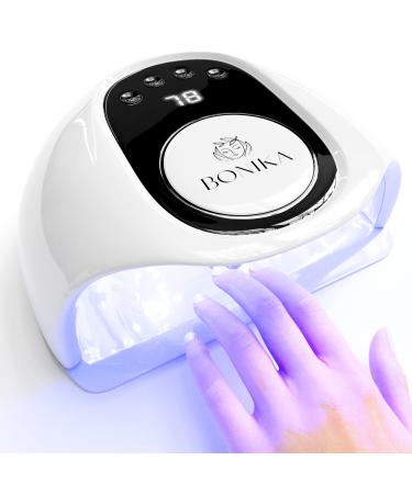 UV Nail Lamp From BONIKA 168W Led Gel Nail Lamps Nail Dryer UV Lamps for Gel Nails 4 Timers with Auto Sensor Professional Salon Quality Nails