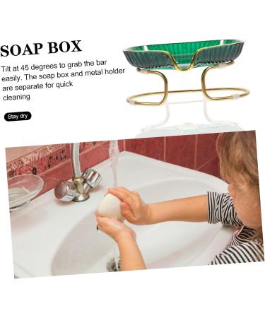 Light Luxury Soap Holder Pc Desk Toiletries Green 15X10X7CM - Buy Online on GoSupps.com