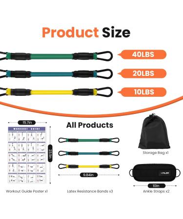 Ankle Resistance Bands for Women - Glute & Leg Workout Equipment - Home Gym Fitness with Free Poster - Buy Online on GoSupps.com
