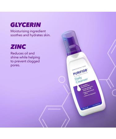Purifide by Acnecide Daily Cleanser Acne Face Wash for Spot Prone Skin & Blemish Control For Women and Men 235ml Cleanser (New) - Buy Online on GoSupps.com