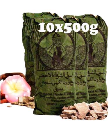 Original Ghassoul Washing Serde - Bio Lavaerde from Morocco for the natural cleaning and care of skin and hair and as a facial mask 10 x 500g