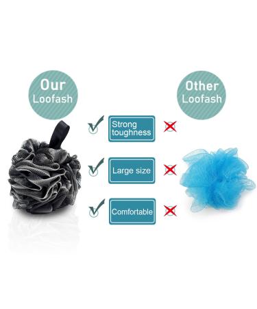 Eco-Friendly Bamboo Bath Loofahs - 4 Packs Exfoliating Shower Sponges | Skin Cleansing & Soothe (60g each, Black) - Buy Online on GoSupps.com