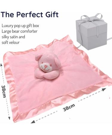 BUSHBABY Plush Teddy Comfort Blanket Gift Set - Perfect 1st Birthday or Newborn Present for Girls - Pink Cube Box - 10cm - Buy Online on GoSupps.com