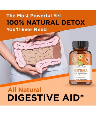 Organic Veda Triphala Capsules 2000mg - Ayurvedic Herbal Supplement for Colon, Digestive & Immune System - 120 Veggie Caps - Buy Online on GoSupps.com