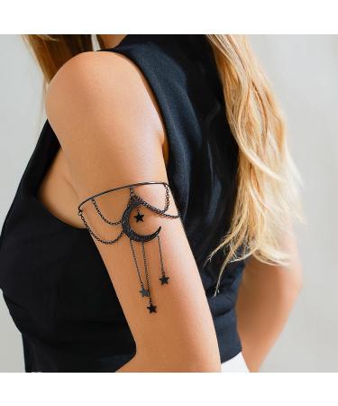 Buy Moon Stars Fringe Black Open Armlet - Halloween Armband for Women & Girls | Stylish Upper Arm Bangle (Black Moon - Buy Online on GoSupps.com