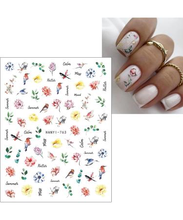 JMEOWIO 9 Sheets Flower Butterfly Nail Art Stickers Decals Self-Adhesive Spring Summer Floral Nail Supplies Nail Art Design Decoration Accessories - Buy Online on GoSupps.com
