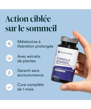 NOVOMA Sleep Formula with Melatonin 1.9 mg Natural Sleep & Sleep Plant Complex with Pure Melatonin Lemon Balm and Passionflower 90 Vegan Capsules Made in France - Buy Online on GoSupps.com