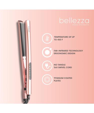Bellezza SleekBeauty 1 Digital Flat Iron - Rose Gold | International Shipping Available - Buy Online on GoSupps.com