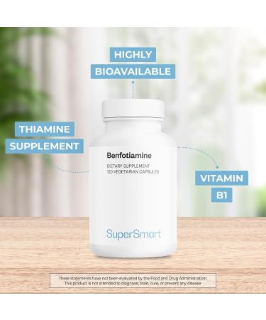 Supersmart - Benfotiamine 320mg per Day (High Potency) - Bioavailable Thiamine - Vitamin B1 Benfotiamine Supplement | Non-GMO & Gluten Free - 120 Vegetarian Capsules - Buy Online on GoSupps.com