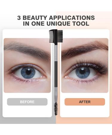 Lusofie 3Pcs Eyelash Separator Tool Eyelash Comb Eyebrow Spoolie Brush Set | Double Head Eye Brow Grooming and Makeup Tools - Buy Online on GoSupps.com