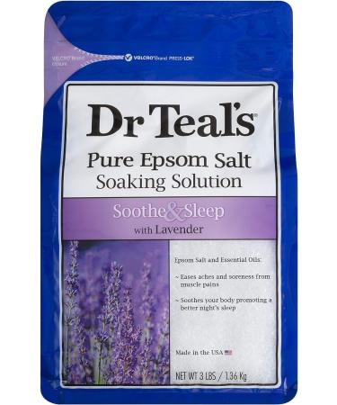 Dr Teals Lavender Foaming Bath and Salt Combo - Soothe & Sleep with Lavender - 34 oz Foaming Bath + 48 oz Epsom Salt - Buy Online on GoSupps.com