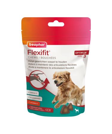 BEAPHAR Flexifit Joint Chews for Dogs Contains vitamins glucosamine essential fatty acids and collagen Provides joint support Highly palatable Level 3 175g