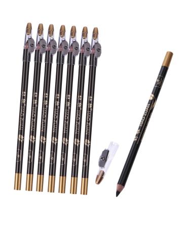 Mikinona 8pcs Sharpener Eyebrow Pencil beauty eyebrow pen Wooden waterproof eyebrow pencil 1 count (Pack of 1) Black