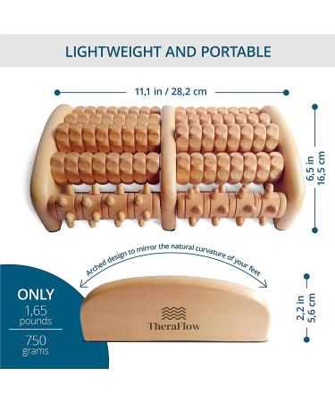 TheraFlow Large Wooden Foot Massager for Plantar Fasciitis Relief - Foot Roller for Pain Massage - Relaxation Gifts for Women and Men - Buy Online on GoSupps.com