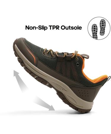 NORTIV 8 Kids Hiking Shoes - Outdoor Lightweight Sneakers for Boys and Girls (Size 1 Little Kid, Army Green) - Buy Online on GoSupps.com