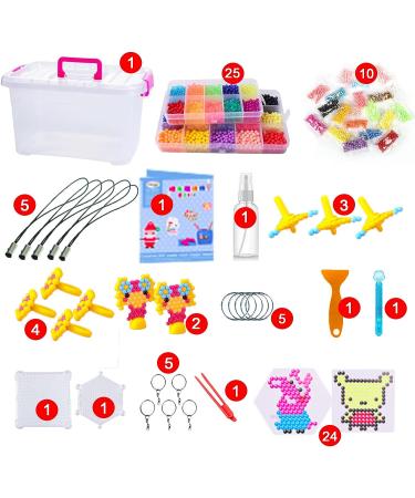 Lemical 25 Colors 5000pcs Magic Water Fuse Beads Set for Kids & Adults - DIY Craft Kit with Pegboard, Spray Bottle, and Manual - Buy Online on GoSupps.com