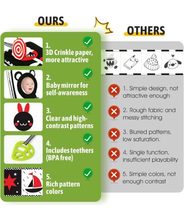 YOGINGO Black and White High Contrast Sensory Toys for Babies | Engaging Baby Mirror | International Shipping - Buy Online on GoSupps.com