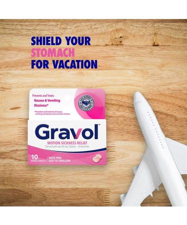 Gravol 50mg Coated Tablets - Motion Sickness Prevention & Relief - 10ct - Buy Online on GoSupps.com