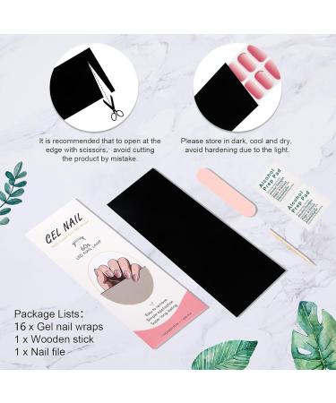 Semi Cured Gel Nail Strips - Pink Semi Cured Nail Wraps - Soft Self-Adhesive Gel Nail Stickers with Nail File Stick - Long Lasting French Tip Stickers - Buy Online on GoSupps.com