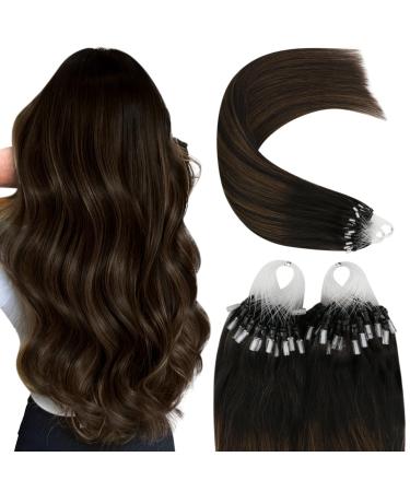 Youngsee Microring Extensions Brown Microring Hair Extensions Real hair Microring Extensions Real Hair 1g Microring Human Hair Braun Ombre Micro Ring Hair Extensions Remy 50g #2/2/6 55 cm-Micro 3-4- #2/2/6