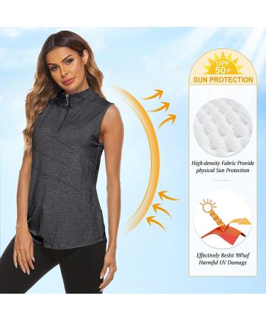 Koscacy Women's Sleeveless Golf Tennis Polo Shirt - Pure Black, Size Large - Buy Online on GoSupps.com