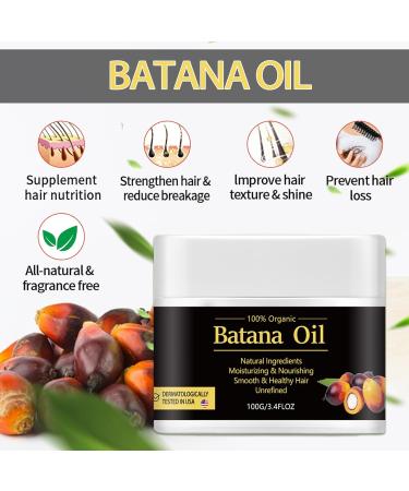 Batana Hair Oil - 100% Natural Batana Oil for Hair Growth Prevents Hair Loss Restores & Thickens Hair | Organic Serum for Men & Women - Buy Online on GoSupps.com
