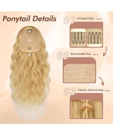 Feshfen 45cm Light Blonde Clip-In Ponytail Hair Extension - Wavy Braid with Cord Strain for Women - Buy Online on GoSupps.com