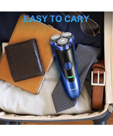 NWOUIIAY Electric Razor Shavers for Men - Wet/Dry with 3 Rotating Heads and USB Rechargeable Beard Razor - Blue - Buy Online on GoSupps.com
