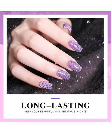 Morovan 6-Piece Gel Nail Polish Set - Glitter Silver Gold Soak-Off UV Gel Polish Kit in Gift Box - Sparkle Queen DIY Manicure - 10ml Each - Buy Online on GoSupps.com