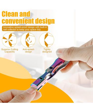Nail Clippers for Thick Nails 12mm Wide Jaw Nail Trimmer Stainless Steel Nail Cutter with Nail Clip Storage Portable Fingernail Cutter Labor Saving Fingernail Trimmer for Women Men Adults(colorful) - Buy Online on GoSupps.com