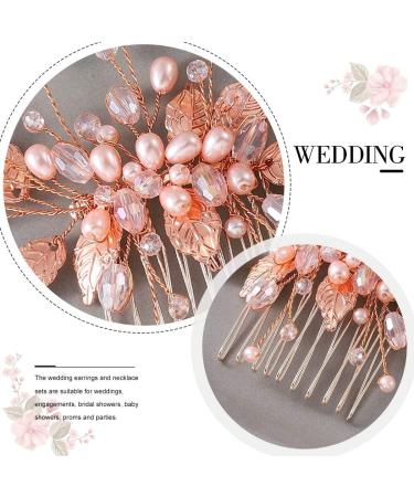 Edary Leaf Bride Wedding Hair Comb Rhinestone Bridal Hair Pieces Pearl Wedding Headpiece for Brides Crystal Hair Accessories for Women and Girls - Buy Online on GoSupps.com