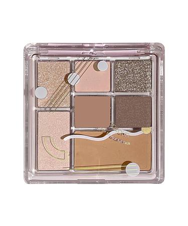 Eyeshadow Palette Neutral - 7 Colors Shimmer Waterproof Eyeshadow | Professional Vibrant Colors Shades Cosmetics Compact Waterproof Glitter Makeup Palette for Blendable Bright Makeup Kagrote Raw Coconut Latte No. 16