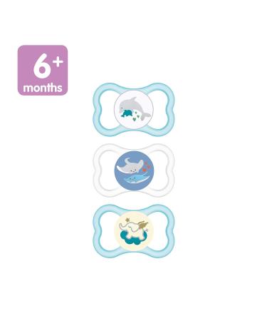 MAM Air Day & Night Baby Pacifier for Sensitive Skin - Glows in The Dark - Boy 6-16 Months (Pack of 3) - Buy Online on GoSupps.com