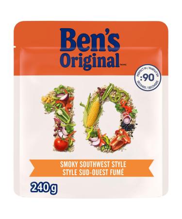 BEN'S ORIGINAL 10 Medley Smoky Southwest Style Whole Grain Barley and Brown Rice Side Dish 240g Pouch Smoky Southwest Style 240g