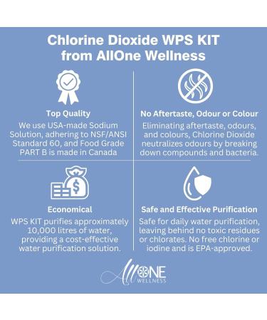 AllOne Wellness | WPS Chlorine Dioxide KIT ClO2 Sodium Solution 22.4% Citric Acid 50% 2 Part CDS KIT 125 ml Water Purification Solution Drops Product of Canada for Camping Hiking and Emergencies - Buy Online on GoSupps.com