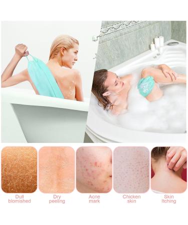 Exfoliating Shower Bath Gloves & Back Scrubber Set - Daily Body & Face Scrub for Ultimate Exfoliation (Green - Buy Online on GoSupps.com