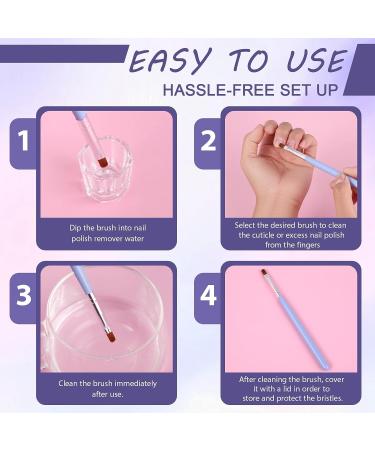 Lusofie 8Pcs Nail Clean Up Brush Set for Gel and Acrylic Nails - Oval Flat Brushes for Home and Salon Use - Buy Online on GoSupps.com