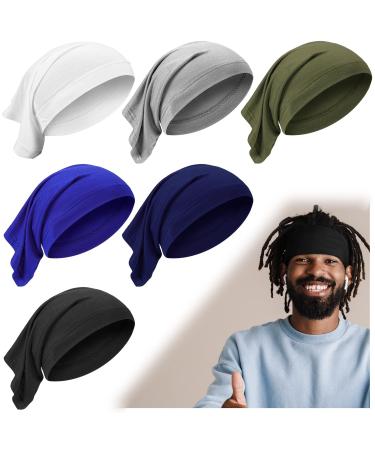 6 Pieces Unisex Spandex Dreadlocks Bands Elastic Long Hair Dreads Head Wraps Braids Bonnet Tubes Solid Colors Tube Headbands Dreadlocks Hair Wraps for Men Women Hair 6 Colors (Classic Color)