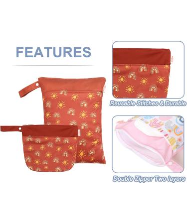Seaur Wetbag Set - Waterproof Nappy Pocket for Kids | Reusable Diaper Bag | 2 Pack (20x28cm & 30x40cm) - Ideal for Beach Pool Gym & Travel - Buy Online on GoSupps.com