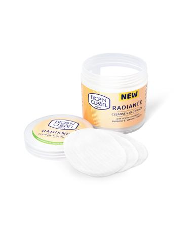 Nice 'N Clean Radiance Cleansing Pads with Vitamin C and Cranberry Extracts to Gently Cleanse and Leave Skin with a Natural Glow Face Wipes Make Up Wipes Biodegradable Plastic Free Pads 60 x Pads