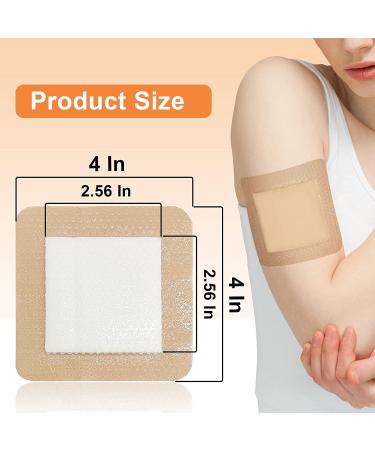 Carbou Silicone Foam Dressing 4x4 with Gentle Border - Waterproof, High Absorbency Wound Care Bandage for Pressure Sore, Leg Ulcer, Diabetic Ulcer - 10 Pack - Buy Online on GoSupps.com