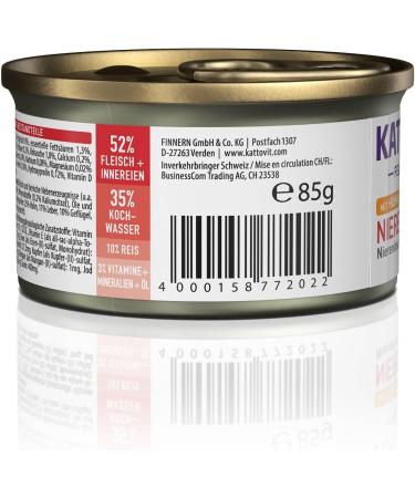 Kattovit - Kidney/Renal Wet Food for Cats | Cat Wet Food to Support Kidney Function for Adult Cats Diet Food as Complete Food in Tin | 12 x 85g Chicken Chicken 1.02 kg (Pack of 1) - Buy Online on GoSupps.com
