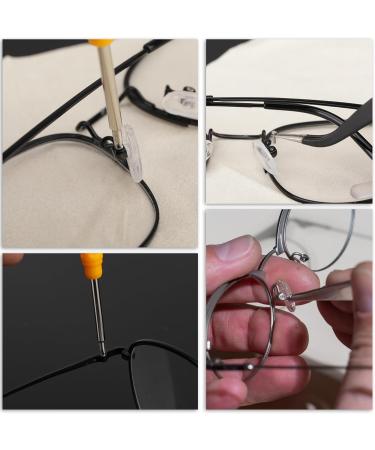 Kalione Screw-On Silicone Glasses Pads - 24 Pairs Metal Core Air Chamber Micro-Screw Cleaning Cloth & Tweezers | International Shipping - Buy Online on GoSupps.com