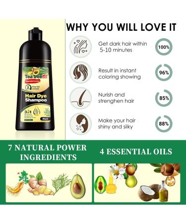 Herbal Gray Hair Coverage Shampoo - Ammonia-Free Black Hair Color for Men & Women | Instant Dyeing & Lasting 3-in-1 Bubbles - Buy Online on GoSupps.com