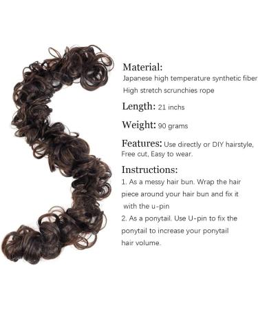 Hair Chignon Messy Bun Hair Slices 21 Inch Long Synthetic Messy Shaggy Bun Wrap Hair Ties Curly Bun Hair Ties for Women Hair Bun Messy Bun Hair Piece (Color : Q13 613) - Buy Online on GoSupps.com